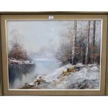 FIVE VARIOUS PICTURES including River Scene, Farm scene, signed, sheep in field by Susan Murphy (