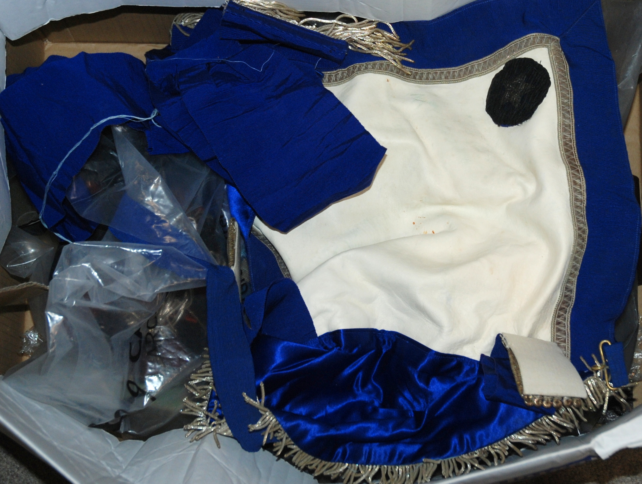 A collection of various Masonic aprons etc Condition Report: Available upon request