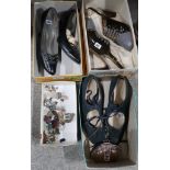 Three pairs of ladies vintage shoes, together with polished stones etc Condition Report: Not