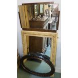 An Art Deco style wall mirror and two wall mirrors (3) Condition Report: Available upon request