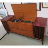 A mid-Century stereogram in a teak cabinet with Garrard 6 300 turntable and a Dynatron transpower