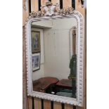 A modern cream and gilt wall mirror, 135cm high x 88cm wide Condition Report: Available upon