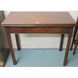 A mahogany fold over tea table, 74cm high x 89cm wide x 43cm deep Condition Report: Available upon