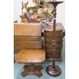 A mahogany plant stand and an occasional table (2) Condition Report: Available upon request