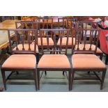 A set of three mahogany dining chairs and two pairs of similar dining chairs (7) Condition Report:
