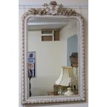 A modern cream and gilt wall mirror, 135cm high x 88cm wide Condition Report: Available upon