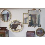 Five assorted wall mirrors (5) Condition Report: Available upon request