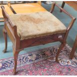 A mahogany piano stool with shell frieze Condition Report: Available upon request