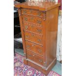Victorian style burr-walnut secretaire Wellington chest, with single drawer over fitted secretaire