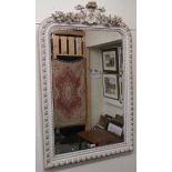 A modern cream and gilt wall mirror, 135cm high x 88cm wide Condition Report: Available upon