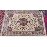 A modern ivory ground Kashmir rug with unique floral design, 170cm x 116cm Condition Report: