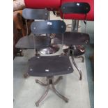 Three industrial swivel chairs (3) Condition Report: Available upon request