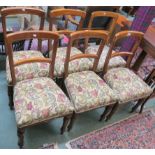 A set of six Victorian mahogany dining chair with turned legs (6) Condition Report: Available upon