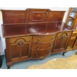 A mahogany sideboard with three drawers flanked by two doors, 138cm high x 184cm wide x 66cm deep (