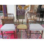 A Victorian mahogany armchair with high back and two mahogany dining chairs (3) Condition Report: