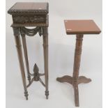 A carved mahogany pedestal, 107cm high and another pedestal (2) Condition Report: