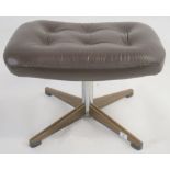 A Mid Century leather stool on a metal base Condition Report: