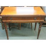 A reproduction fold over card table with single drawer, 77cm high x 92cm wide x 46cm deep