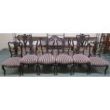 A nine piece Victorian mahogany parlour suite comprising sofa, two armchairs, four chairs and a pair