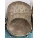 A Victorian nursing chair with turned walnut legs Condition Report: Available upon request