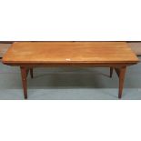 A Mid Century teak metamorphic table, 54cm high x 150cm wide x 54cm deep (def) Condition Report: