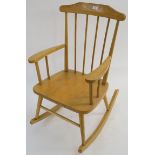 A Canadian beech rocking chair, 91cm high Condition Report: