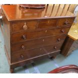 A Victorian mahogany three over three chest of drawers, 122cm high x 122cm wide x 55cm deep