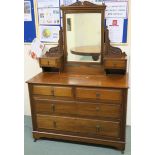 A mahogany dressing chest with mirror, 167cm high x 116cm wide x 54cm deep Condition Report: