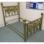 A brass double bed frame, 158cm high x 213cm wide x 140cm deep Condition Report: