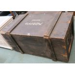 A large wooden railway crate, No7 Provan, Glasgow, 63cm high x 126cm wide x 70cm deep Condition