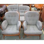 An Ercol three piece suite comprising two seater sofa and two chairs (3) Condition Report: