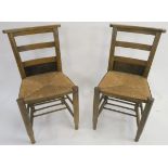 A pair of chairs with rush seats (2) Condition Report: Available upon request