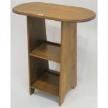 An oak side table with open shelves, 68cm high x 62cm wide x 32cm deep Condition Report: Available