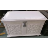 A white painted blanket chest, 65cm high x 105cm wide x 55cm deep Condition Report: Available upon