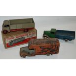 A Dinky 511 Guy 4 - Ton Lorry in original box, Tri-ang tinplate trucks and other models (af),
