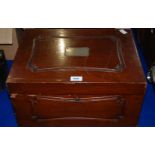 A large cutlery box, two metal coin cases and mahogany box (4) Condition Report: Available upon