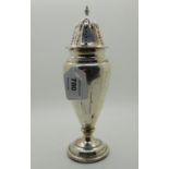 A silver sugar shaker (def), Birmingham 1915, 23cm high, weighted Condition Report: Not available