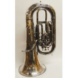 A Boosey and Hawkes Imperial Model Solbron Class A three piston tuba circa 1929 in silverplate