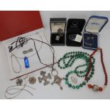 A silver Tuareg style cross, a silver Ola Gorie brooch and other items Condition Report: Not