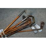 Eleven various hickory-shafted irons including niblick etc (11) Condition Report: Available upon