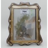 A silver mounted photo frame, Sheffield 1987, 19cm x 14cm, aperture 13.5cm x 9.5cm Condition Report: