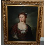 E T BUTLER Portrait of Flora MacDonald, half length, signed, oil on canvas, dated, 1882, 90 x 70cm