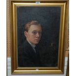 J ALLAN Portrait of a young man, signed, oil on canvas, dated, (19)23, 60 x 40cm Condition Report: