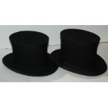 Two pop-up black top hats (2) Provenance: The Late Dr Helen. E. C. Cargill Thompson Condition