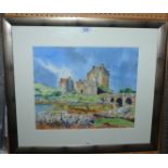 MARGARET HOSICK Eilean Donan Castle, watercolour, 35 x 42cm Condition Report: Not available for this