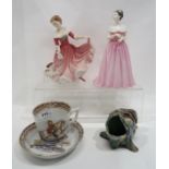 Two Royal Doulton figures including Camilla and My Best Friend, together with a No Surrender cup and