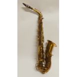 A 1920's Buescher Elkhart True-Tone Low Pitch alto saxophone with serial number 199238 in original