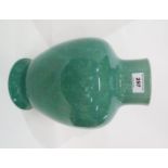 A Japanese green crackleglaze vase, 31cm high Condition Report: Available upon request