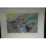 JOEL KIRK Leopard, signed, pastel, 36 x 54cm Condition Report: Not available for this lot