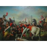 CONTINENTAL SCHOOL Napoleon and Marengo on the battlefield, oil on canvas, 90 x 120cm Condition